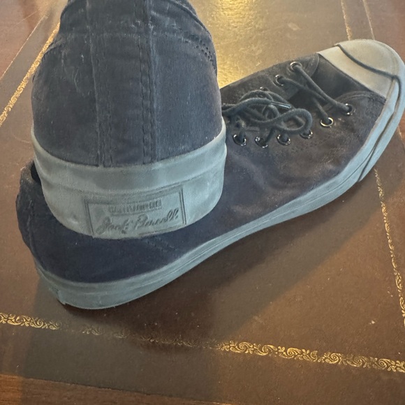 Converse Jack Purcell Black and Gray Canvas Sneakers - Picture 3 of 5